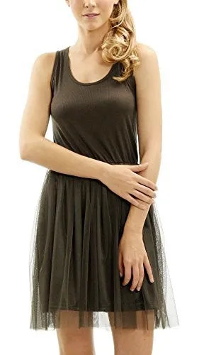 Melody Ribbed Knit Tank Slip Dress with Tutu