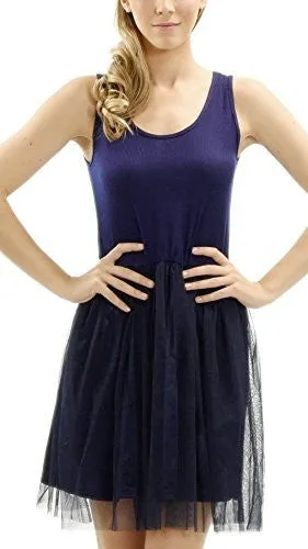 Melody Ribbed Knit Tank Slip Dress with Tutu