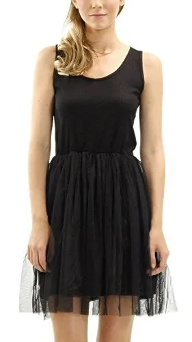 Melody Ribbed Knit Tank Slip Dress with Tutu