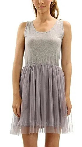 Melody Ribbed Knit Tank Slip Dress with Tutu