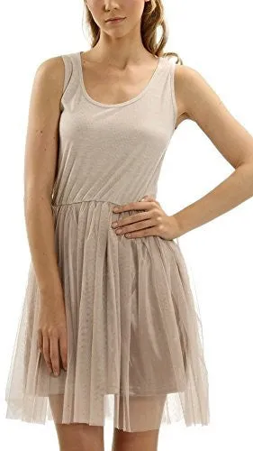 Melody Ribbed Knit Tank Slip Dress with Tutu