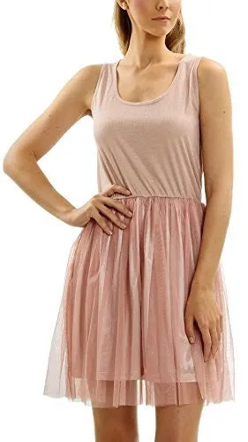 Melody Ribbed Knit Tank Slip Dress with Tutu