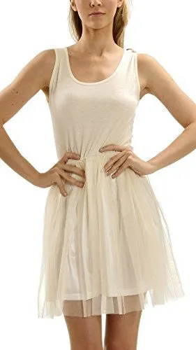 Melody Ribbed Knit Tank Slip Dress with Tutu