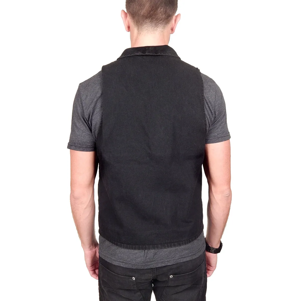 Men's PROSPECTIVE FLOW - "SAGA" Black Denim Vest