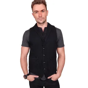 Men's PROSPECTIVE FLOW - "SAGA" Black Denim Vest