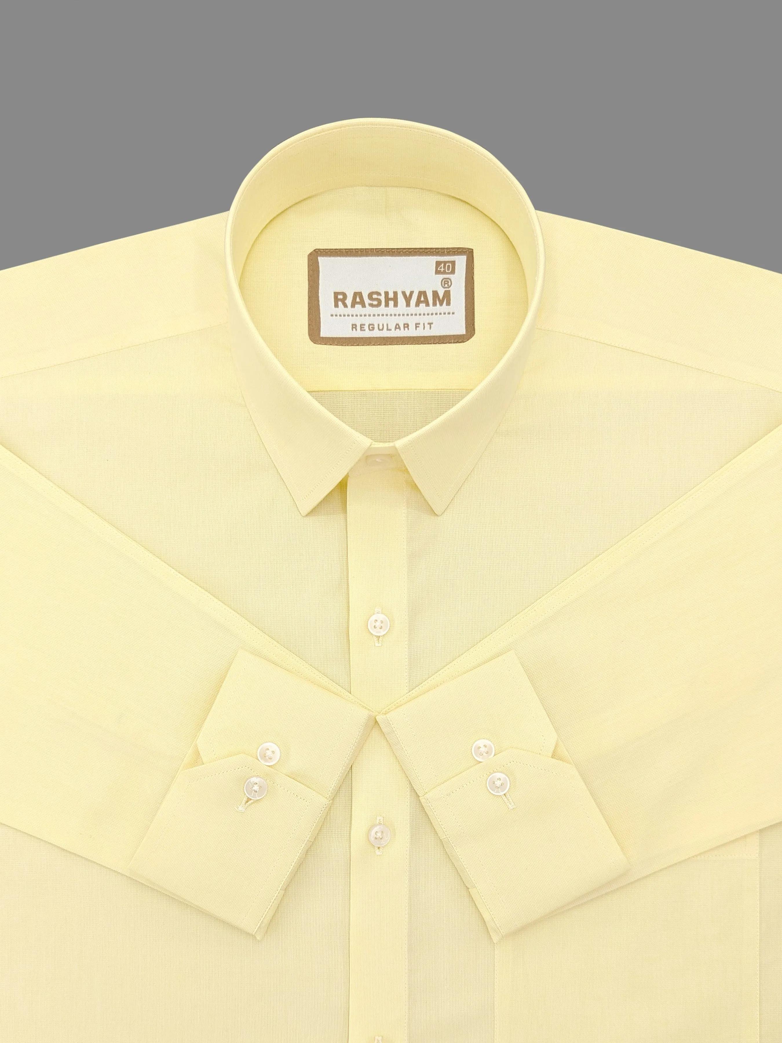 Merlino Yellow Luxury Cotton Formal Shirt For Men