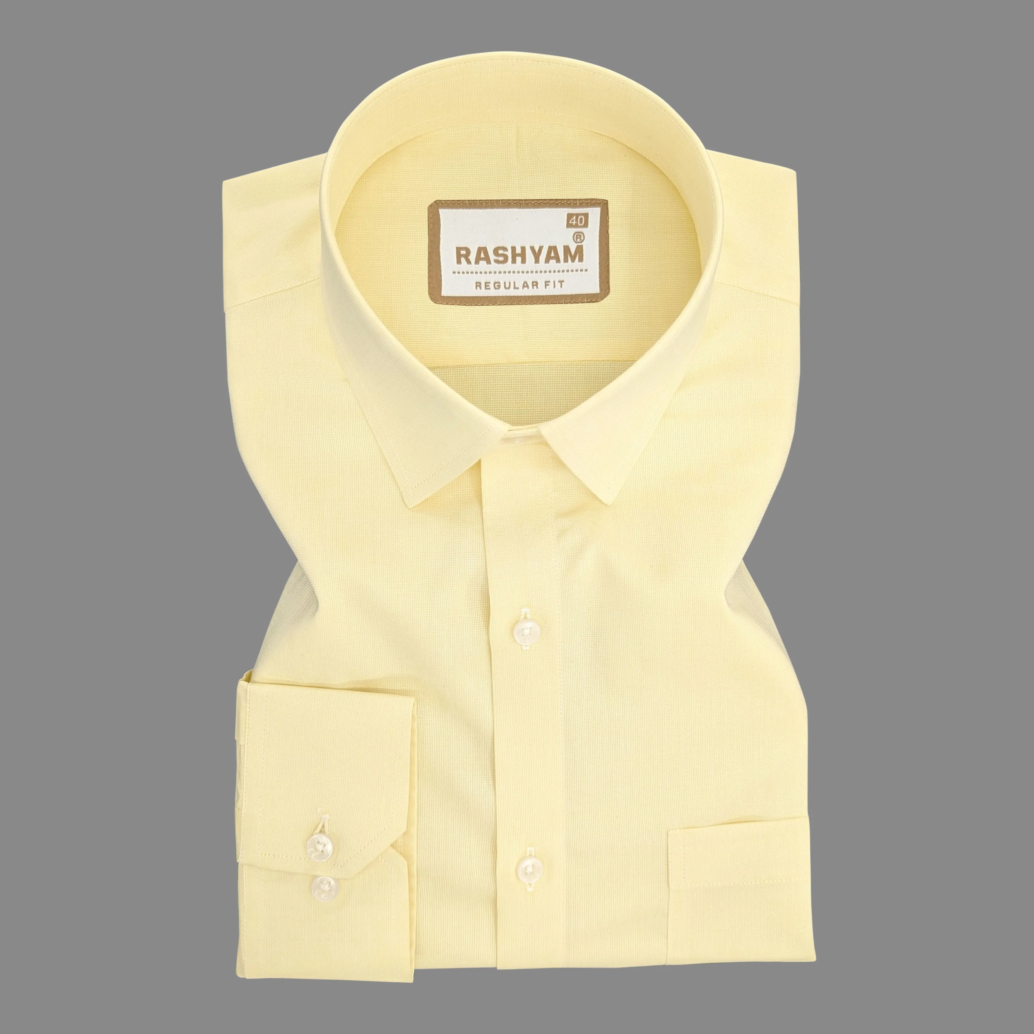 Merlino Yellow Luxury Cotton Formal Shirt For Men