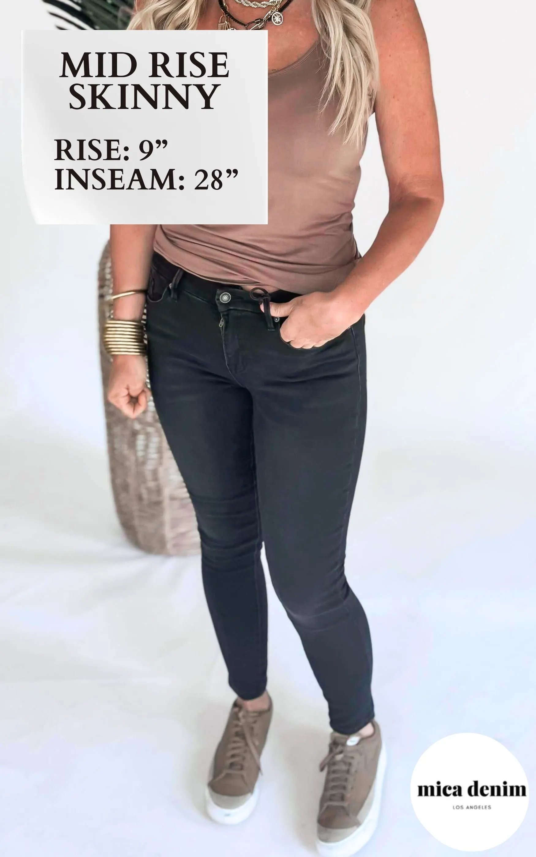 Mica | The Aniston Super Soft Mid-Rise Black Skinny Denim Jeans