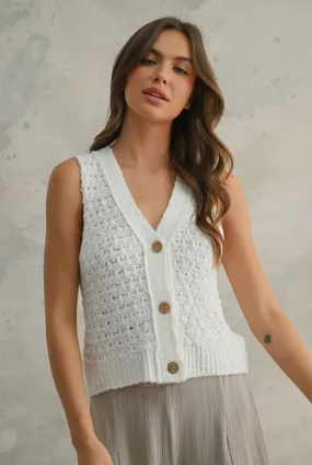 Miou Muse White Knitted Vest