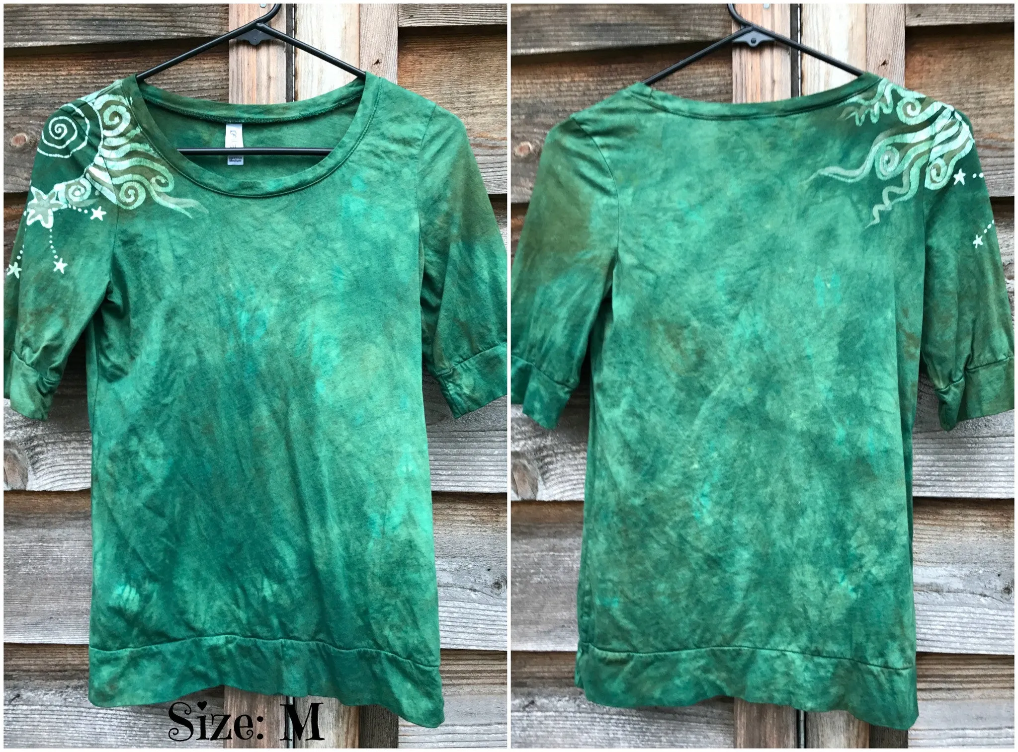 Mossy Green Shoulder Swirls Sale Basket Top - Size Small