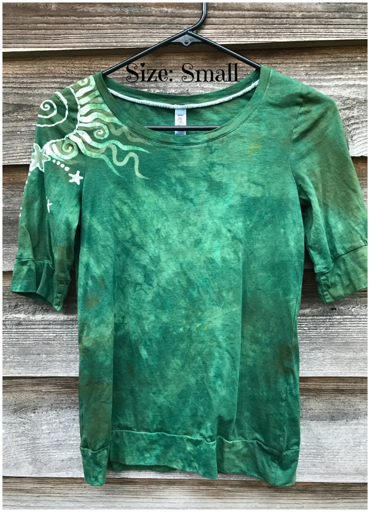 Mossy Green Shoulder Swirls Sale Basket Top - Size Small
