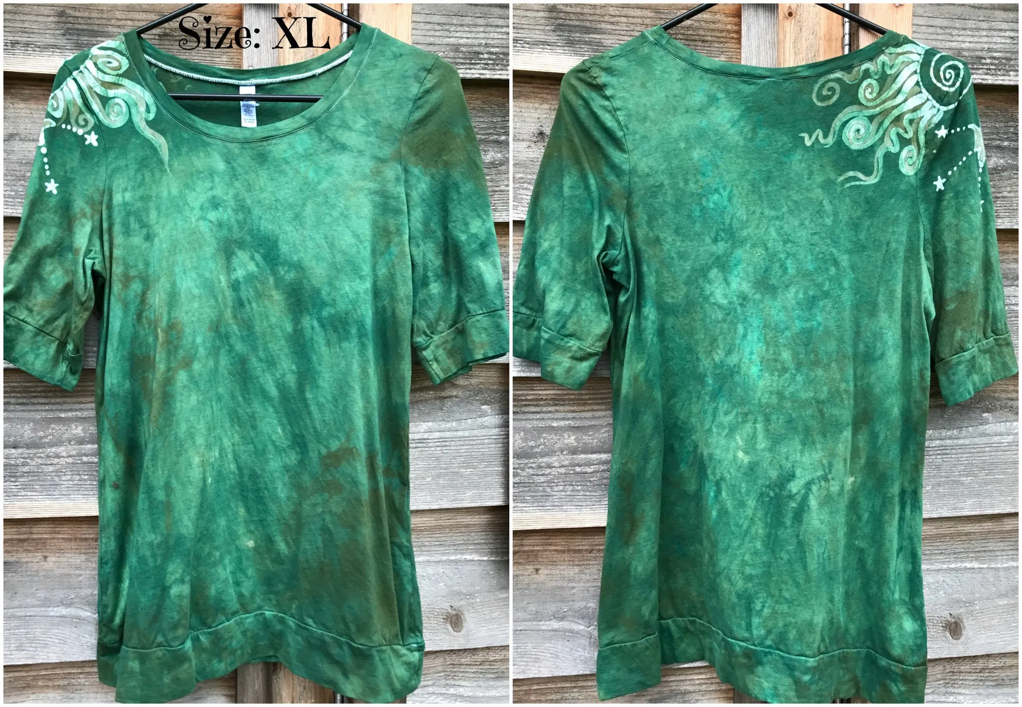 Mossy Green Shoulder Swirls Sale Basket Top - Size Small