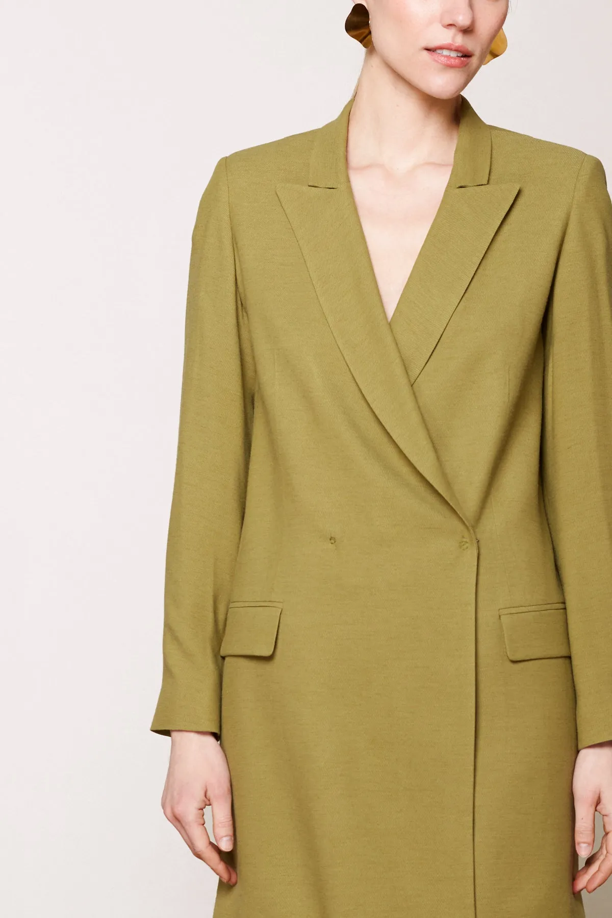 NAMYA olive green mini blazer dress