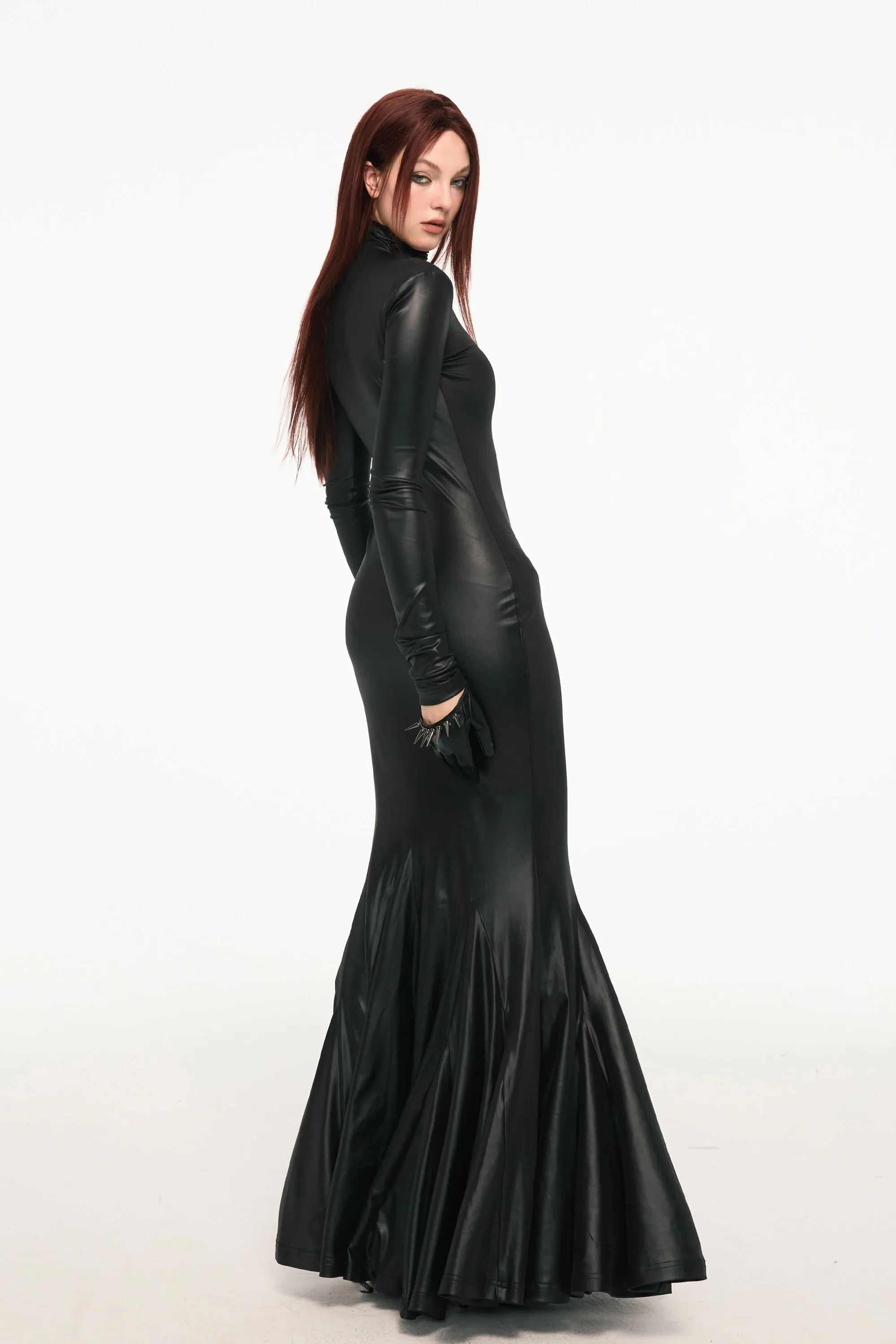 ONYX shoulder-padded dress