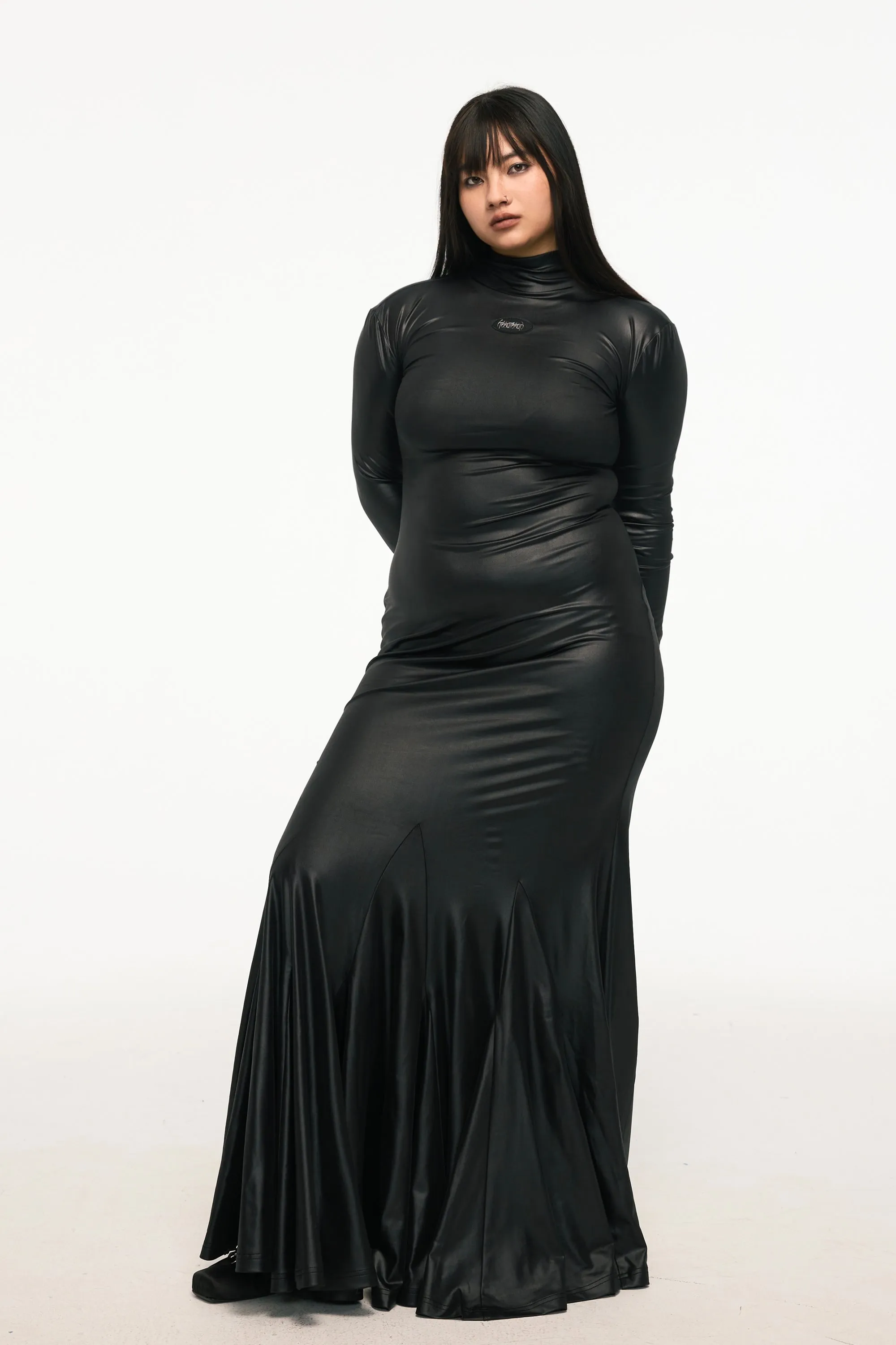 ONYX shoulder-padded dress