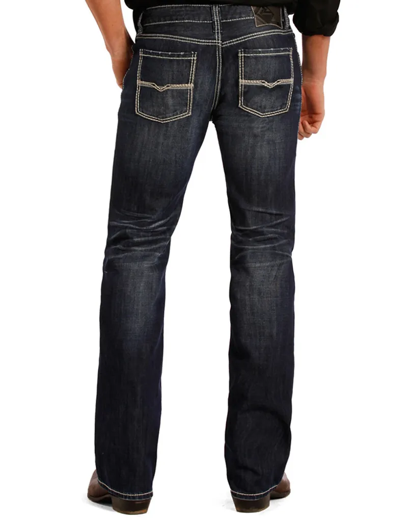 Panhandle Slim  Men's Denim  Low Rise Regular Fit Straight Dark Vintage Jeans