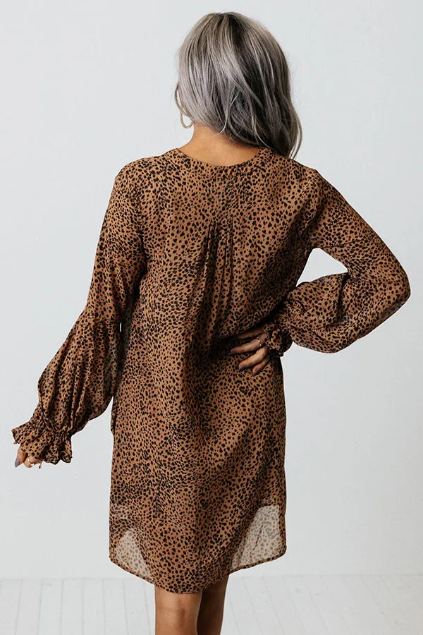 Patio In Paris Cheetah Print Shift Dress