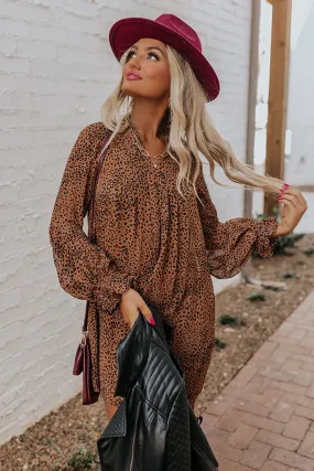 Patio In Paris Cheetah Print Shift Dress