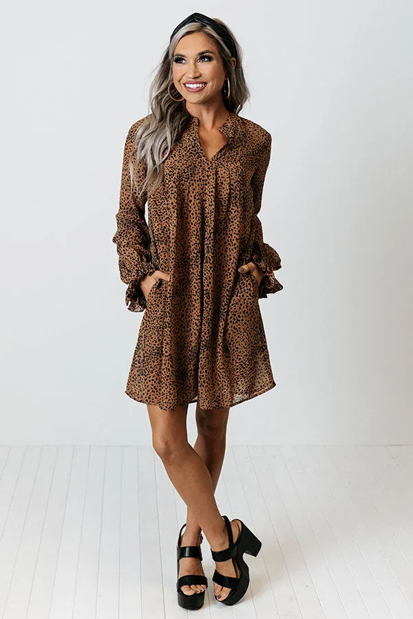 Patio In Paris Cheetah Print Shift Dress