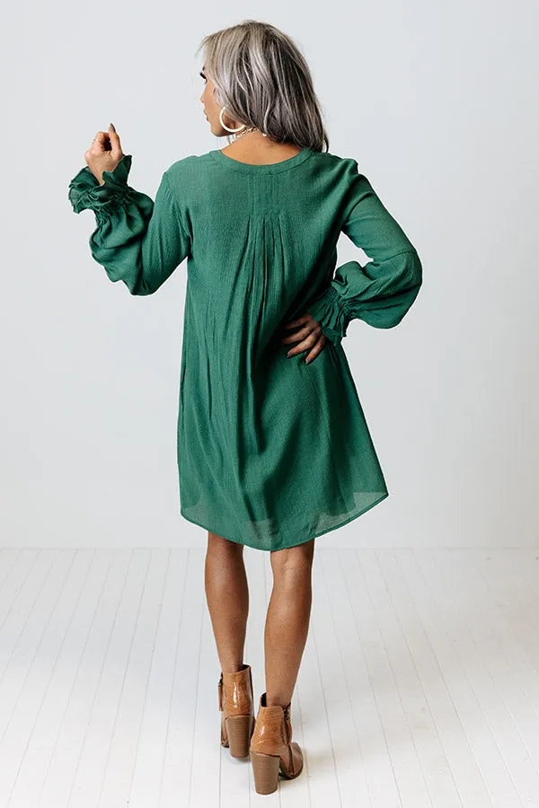 Patio In Paris Shift Dress In Green