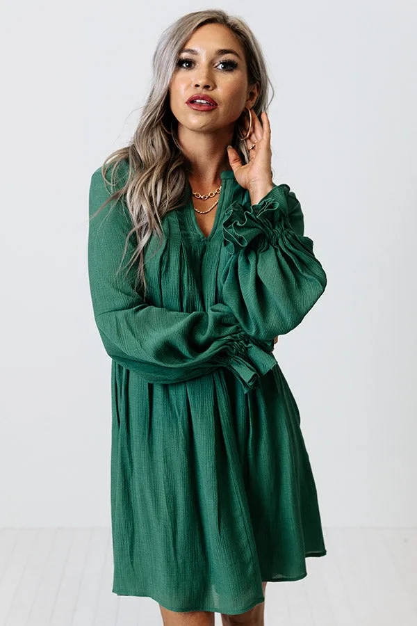 Patio In Paris Shift Dress In Green
