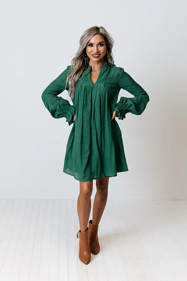 Patio In Paris Shift Dress In Green