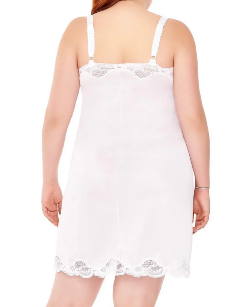 Plus Size Lace Inset Satin Full Slip 1112