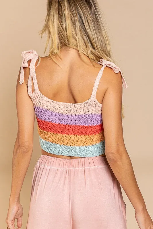 Pol Tie-Shoulder Crop Tank Top