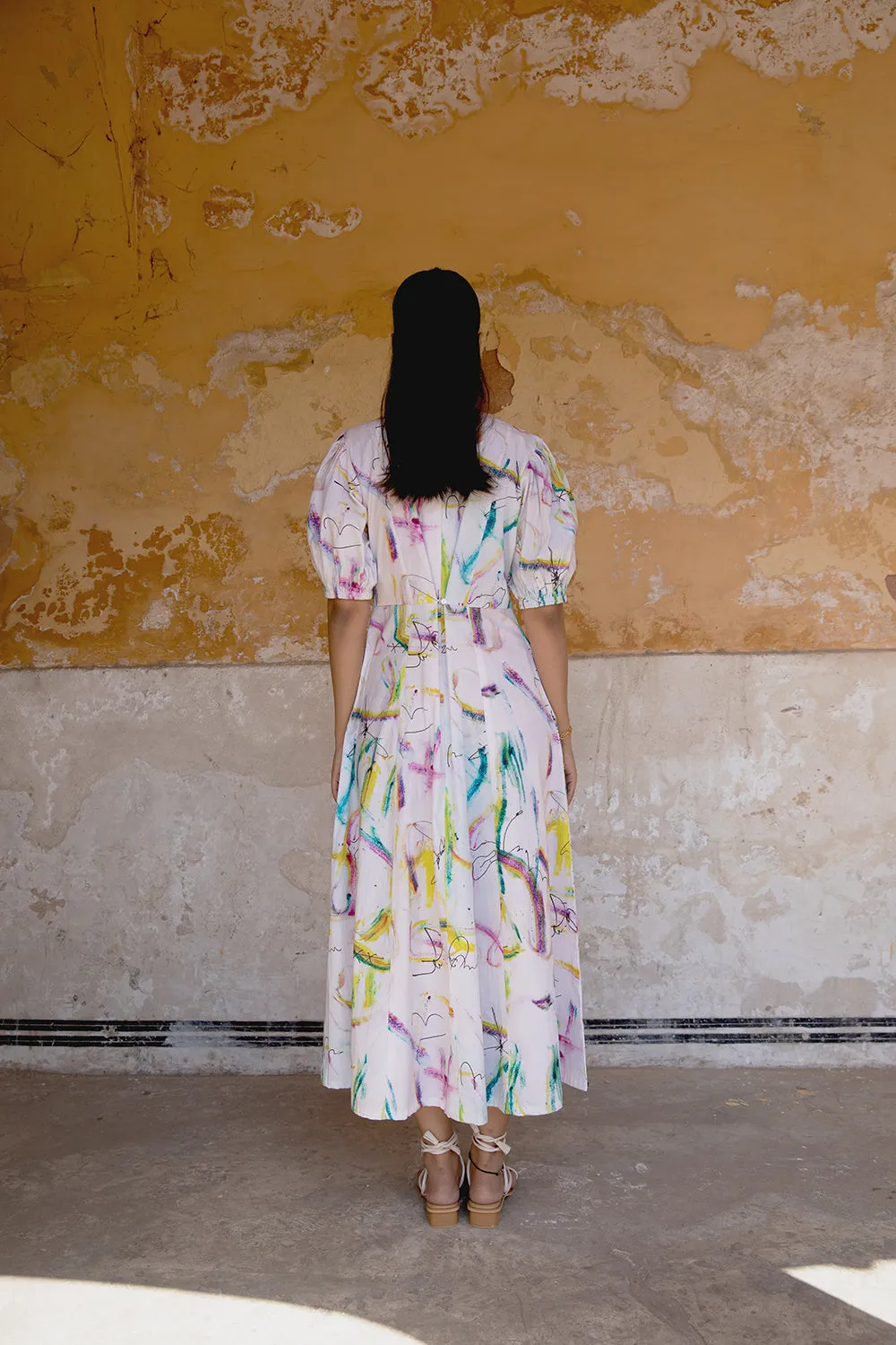 Poppins Dress In Paint Bucket Print
