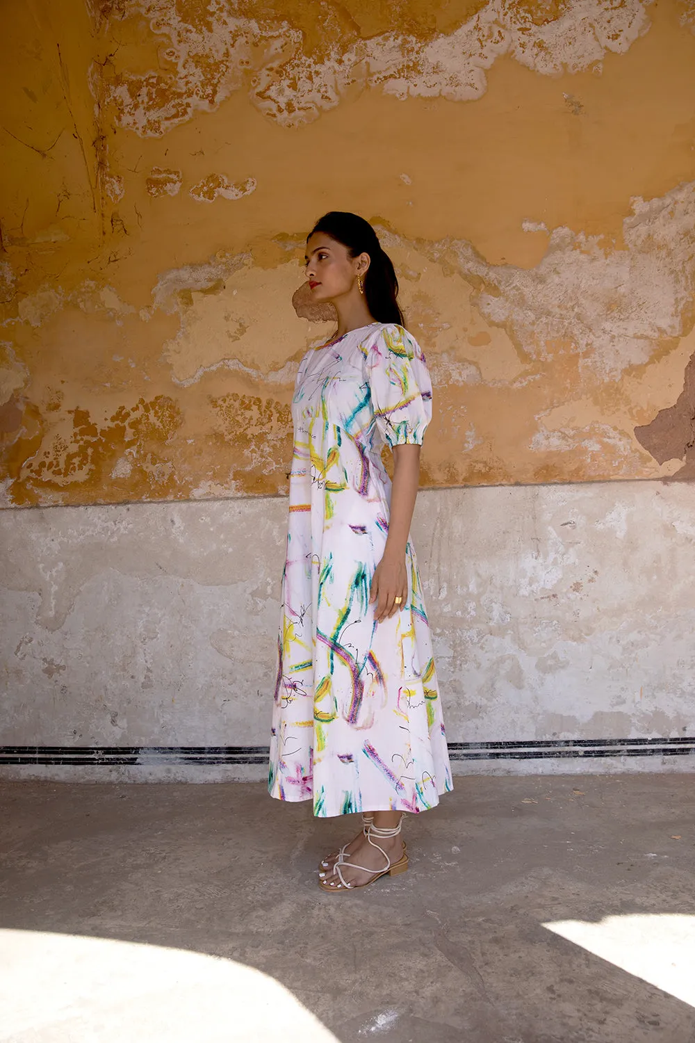 Poppins Dress In Paint Bucket Print
