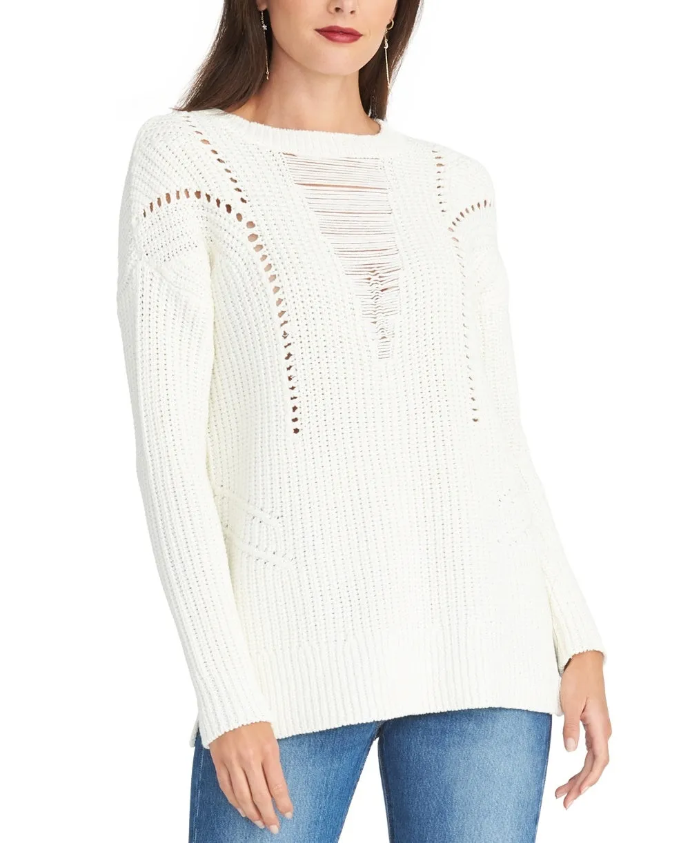 Rachel Roy Women's Textured Sweater White Size Small
