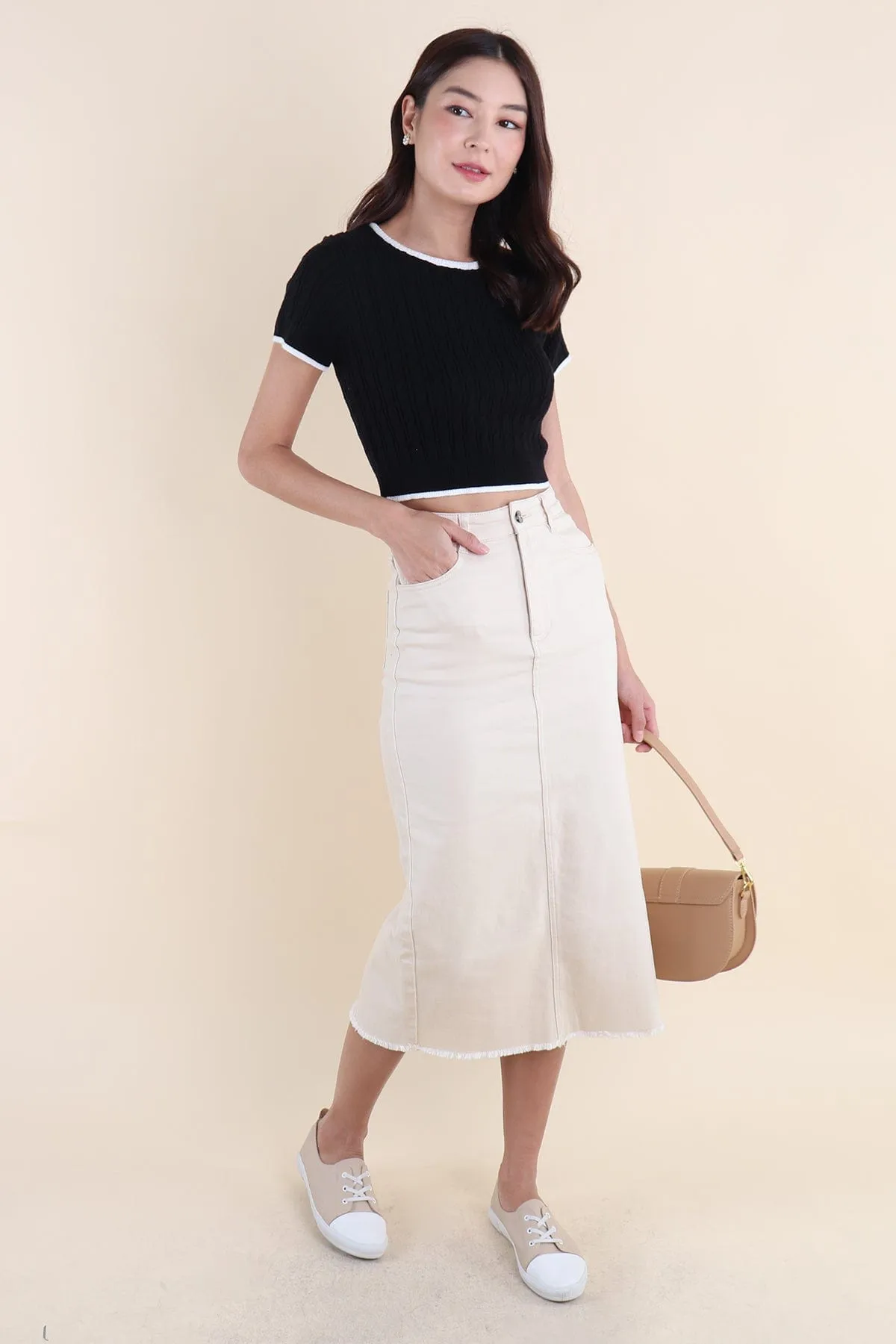RESTOCKED** HERALD SLEEVED KNIT TOP IN BLACK