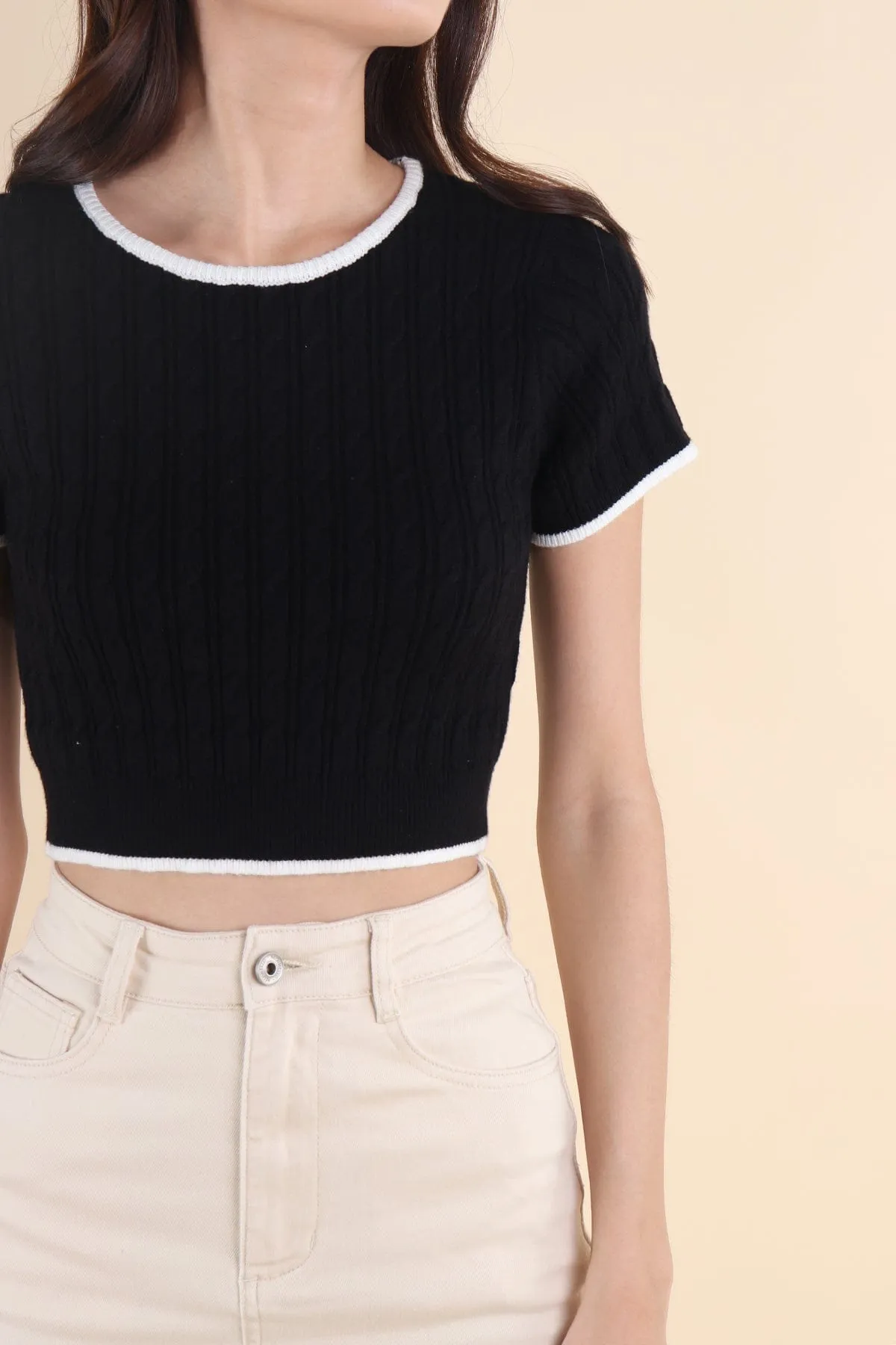 RESTOCKED** HERALD SLEEVED KNIT TOP IN BLACK