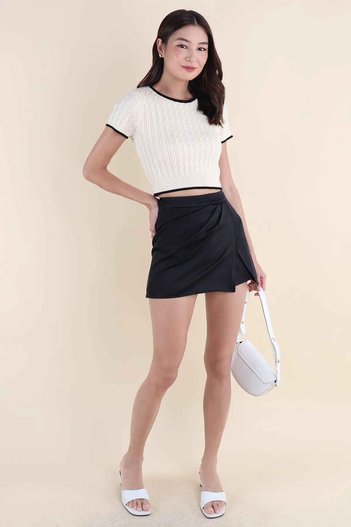 RESTOCKED** HERALD SLEEVED KNIT TOP IN CREAM