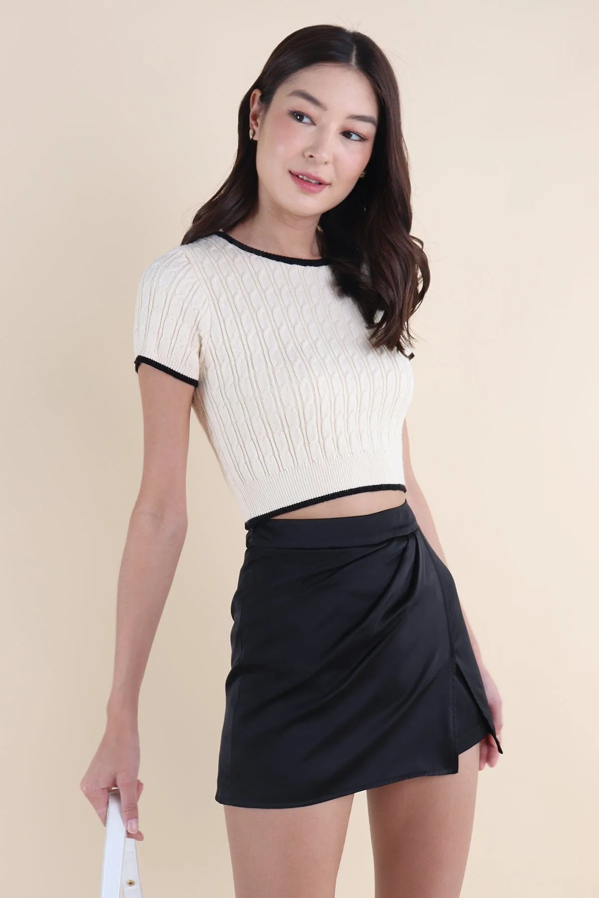 RESTOCKED** HERALD SLEEVED KNIT TOP IN CREAM