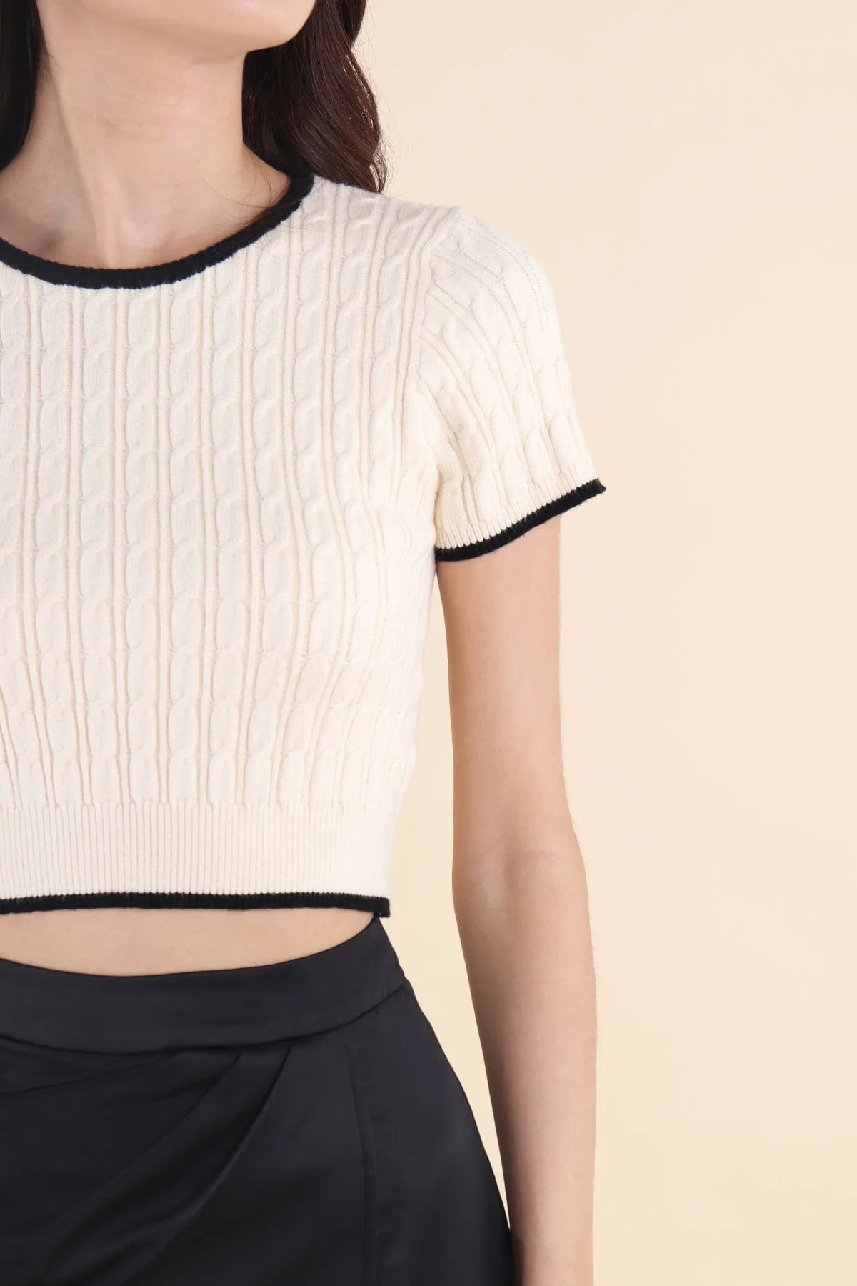 RESTOCKED** HERALD SLEEVED KNIT TOP IN CREAM