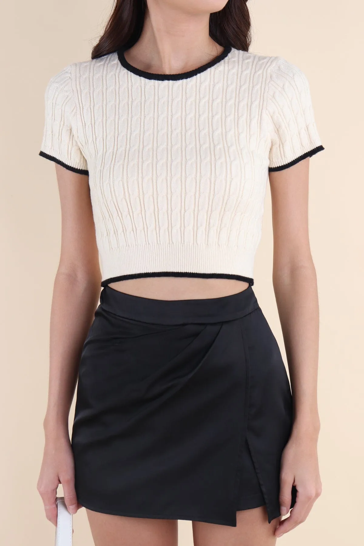 RESTOCKED** HERALD SLEEVED KNIT TOP IN CREAM