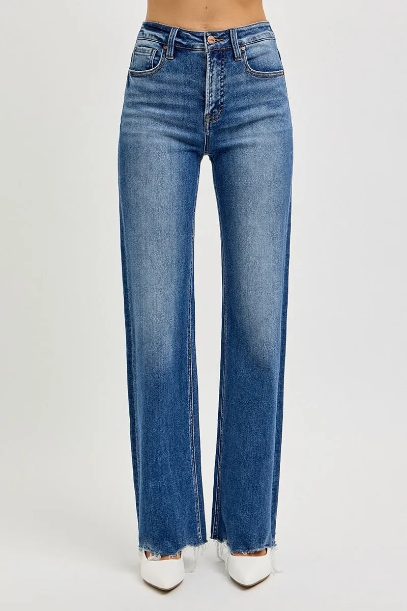 Risen Alex Tummy Control High Rise Wide Leg Jeans
