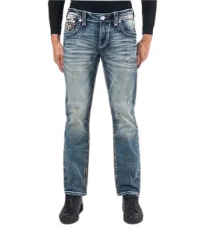 Rock Revival Men's Waterfall Straight Fit Denim Jeans