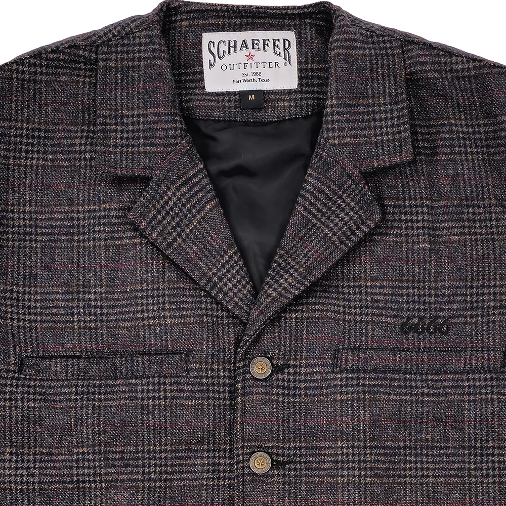Schaefer Laramie Vest- Charcoal Houndstooth