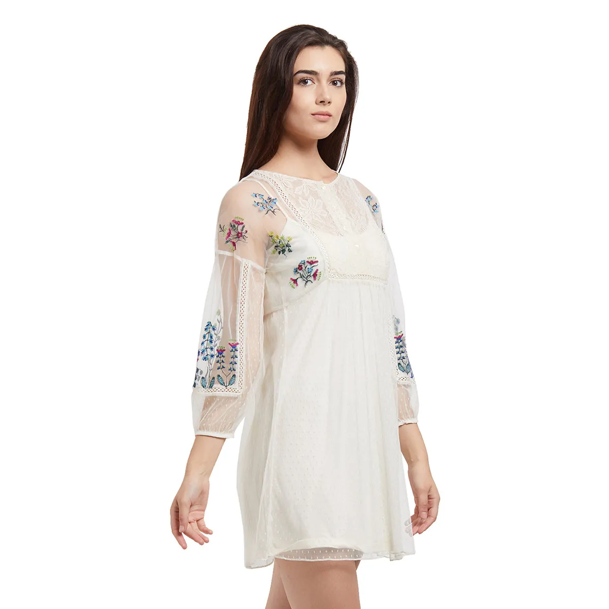 Self Design Lace Dress