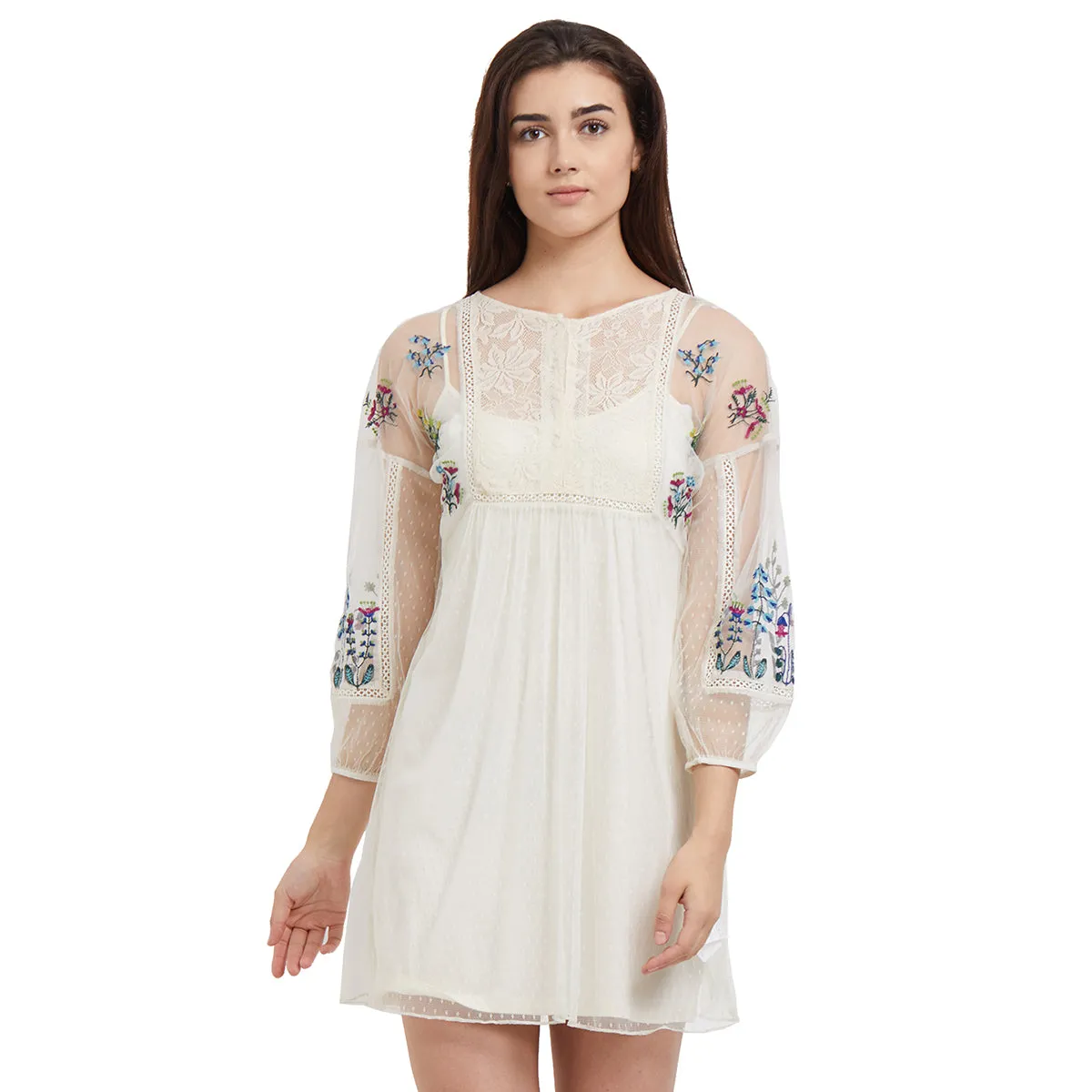 Self Design Lace Dress