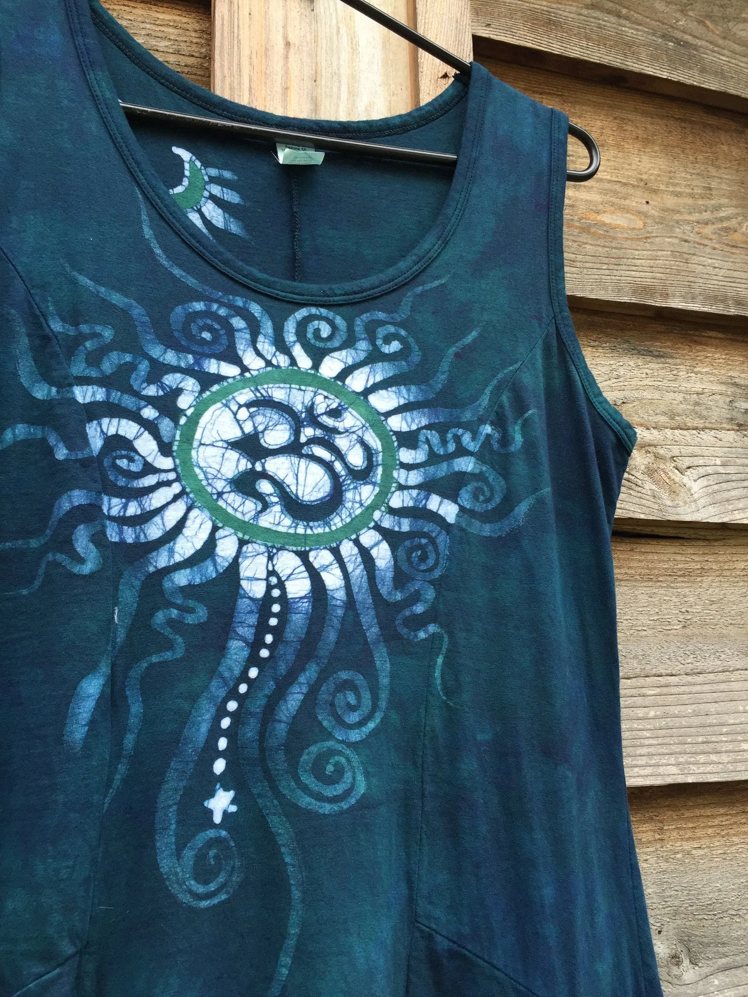 Teal Summer Om Cotton Batik Dress