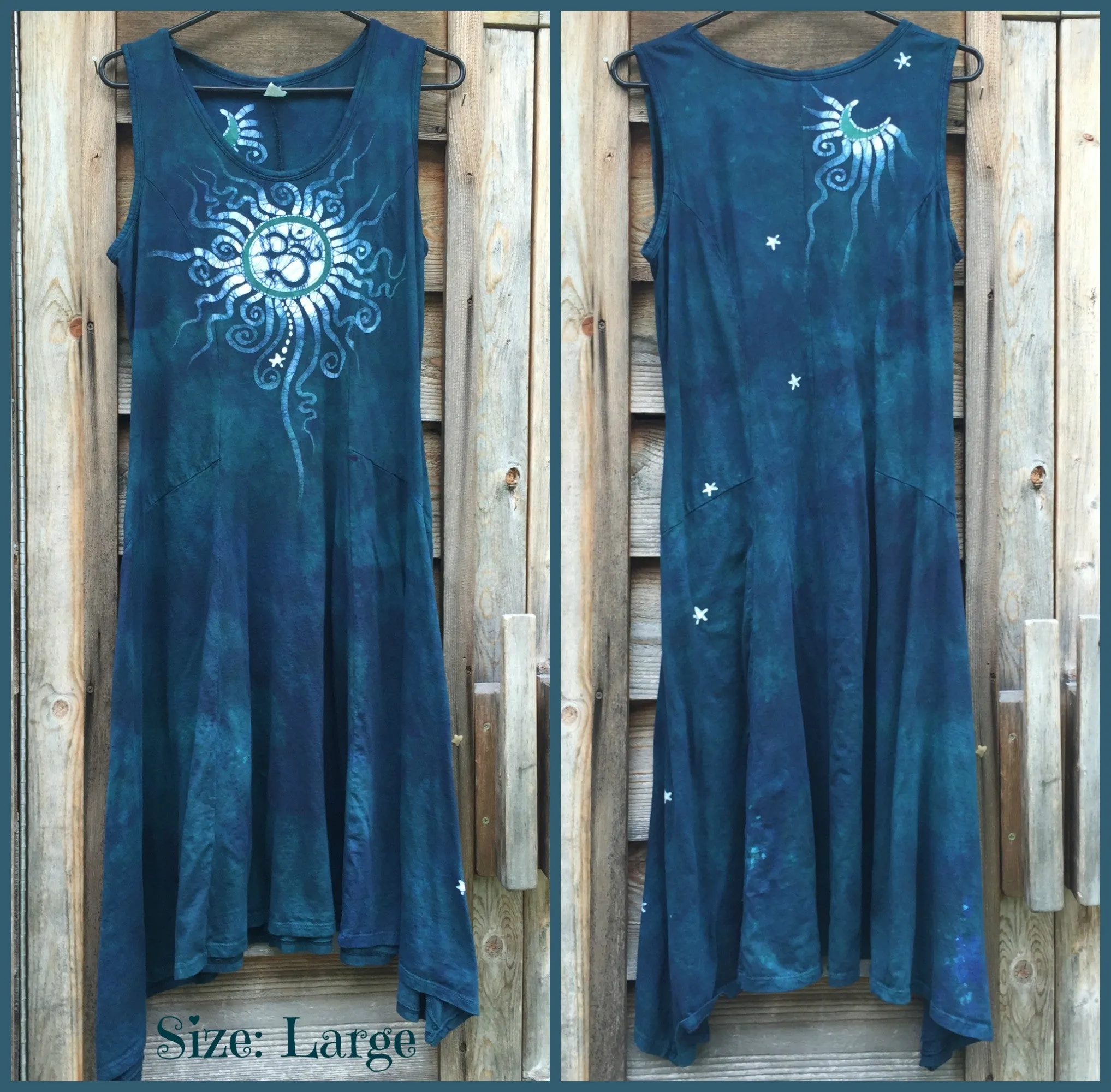 Teal Summer Om Cotton Batik Dress