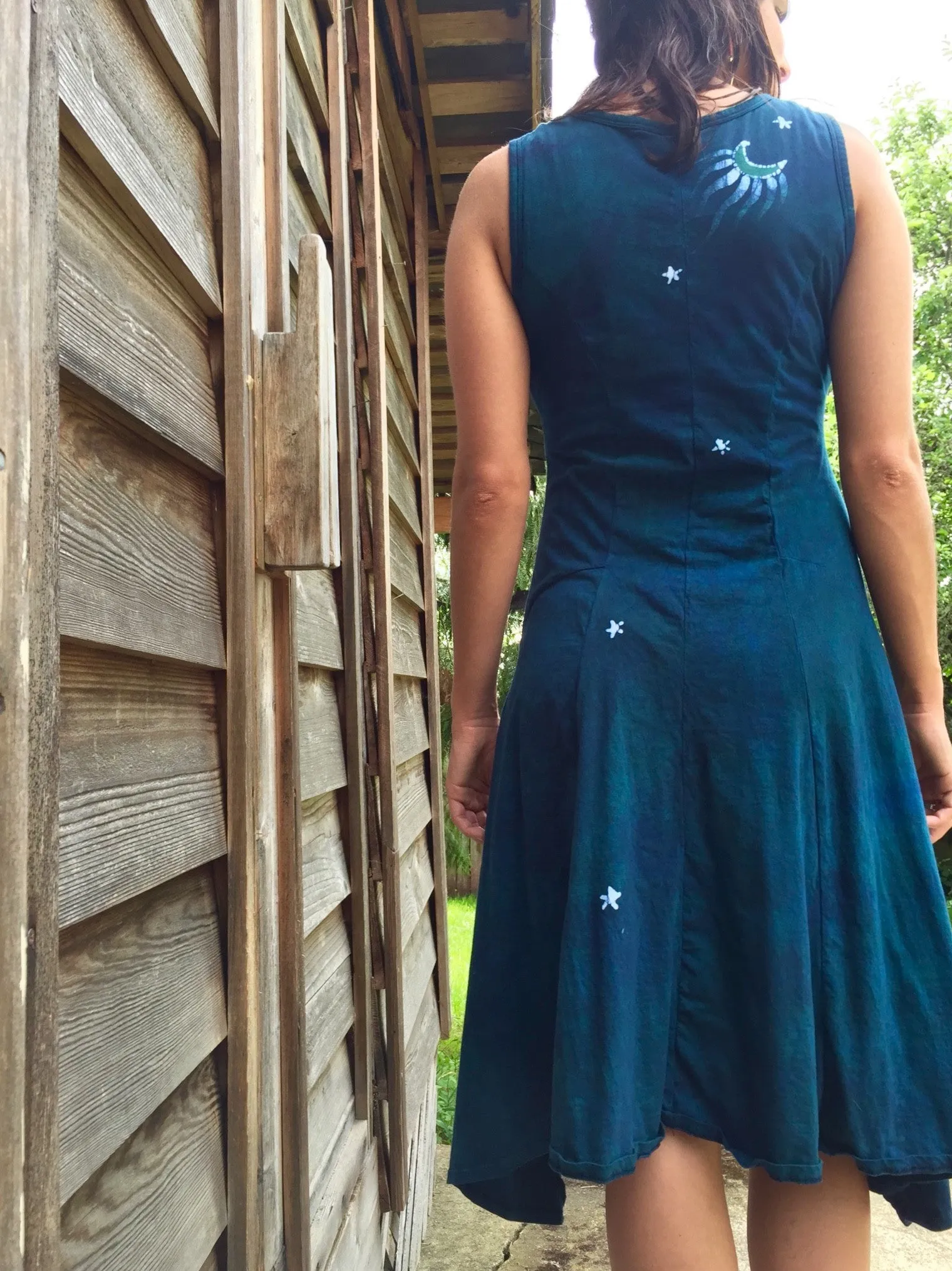 Teal Summer Om Cotton Batik Dress