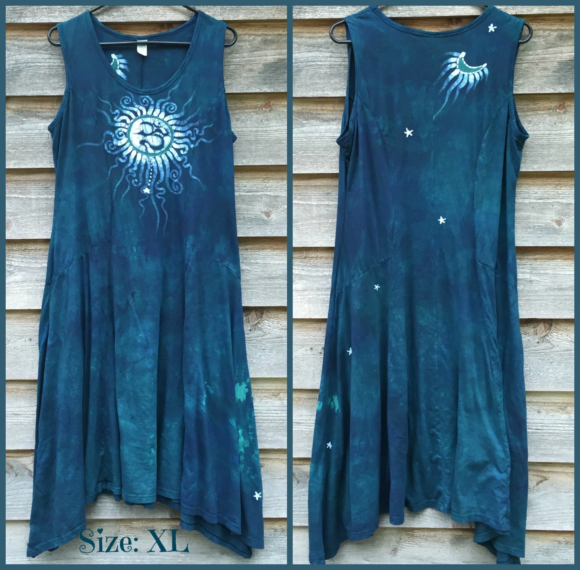 Teal Summer Om Cotton Batik Dress