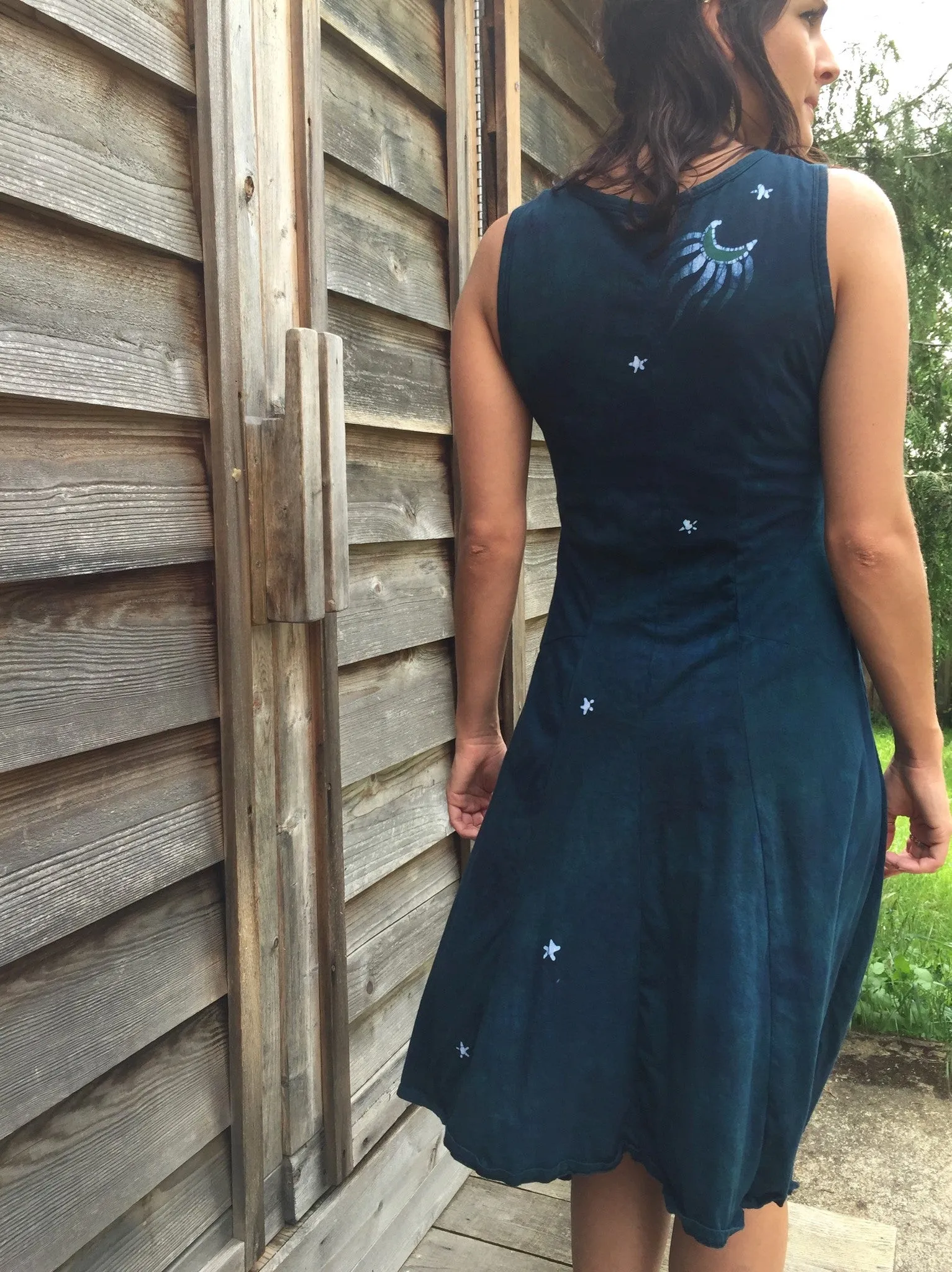 Teal Summer Om Cotton Batik Dress