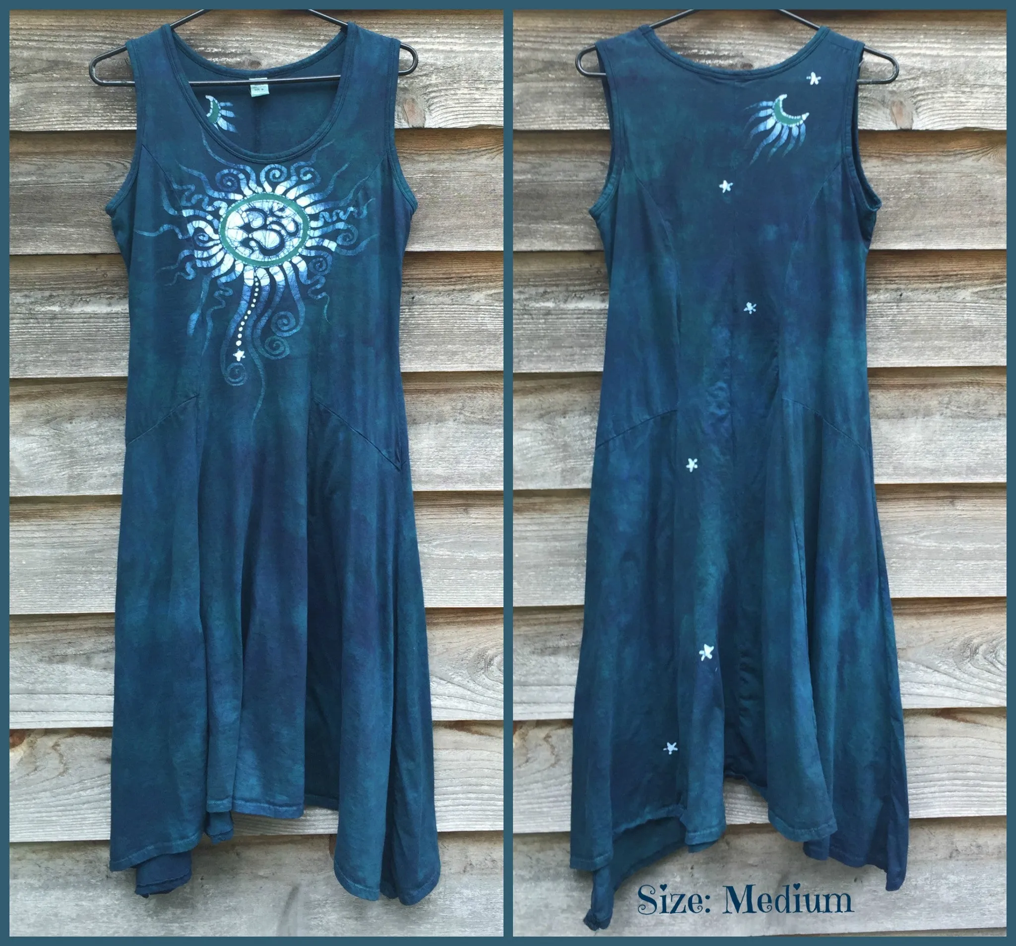 Teal Summer Om Cotton Batik Dress