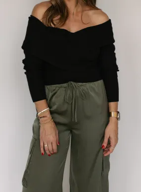 Tia Off Shoulder Top - Black