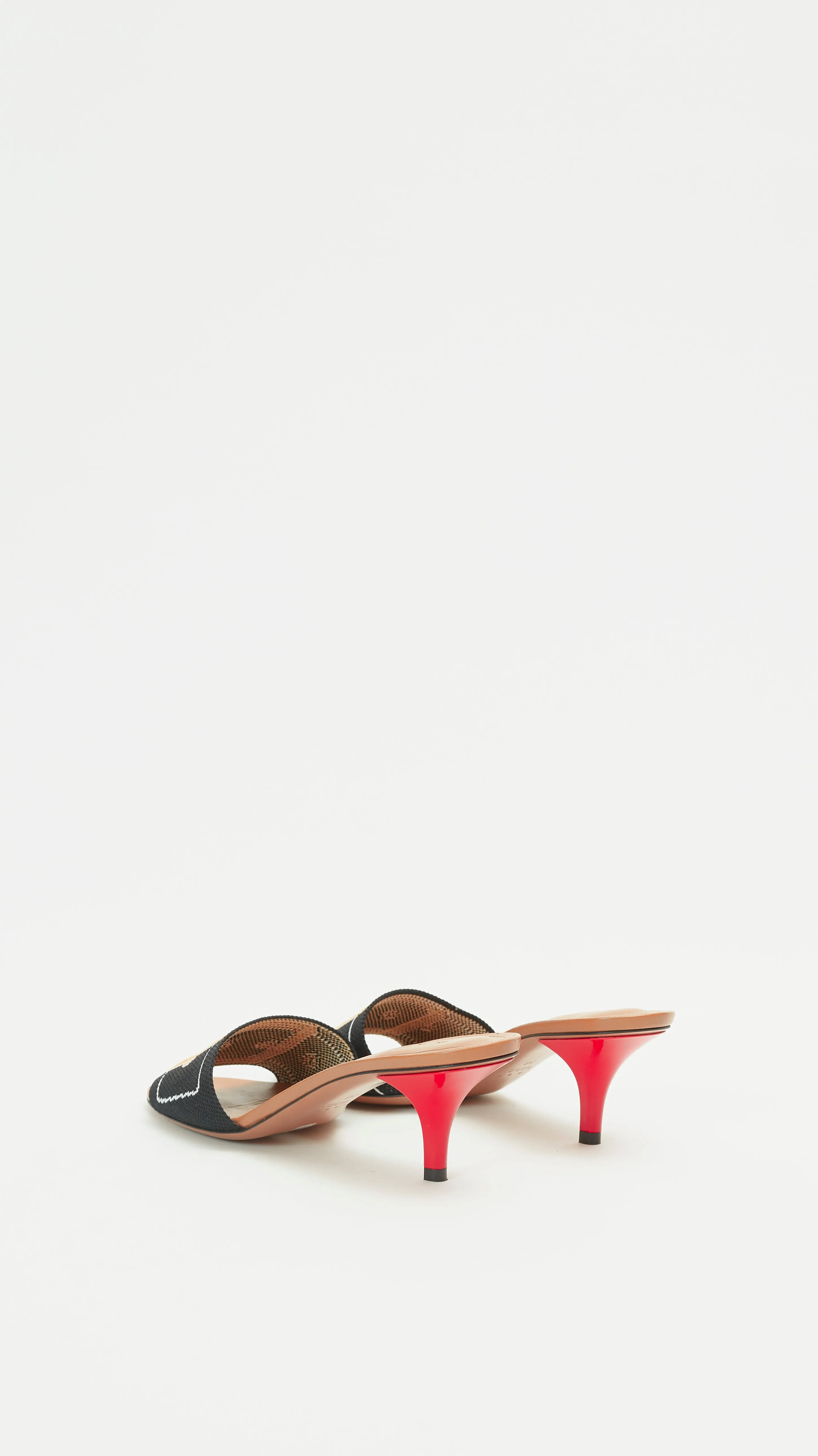 Trompe L'œil Jacquard Sandal in Black